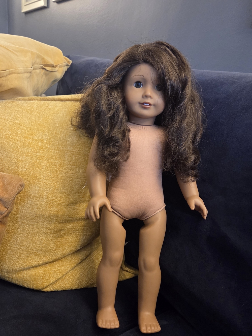 American Girl Brown-Haired Doll in Peach Outfit